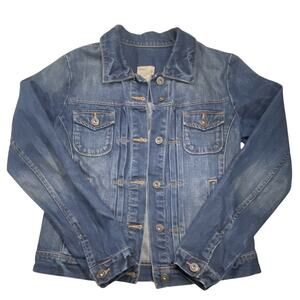 Gap Blue Denim Jean Jacket Women's Size S Long Sleeve Regular Fit 100% Cotton